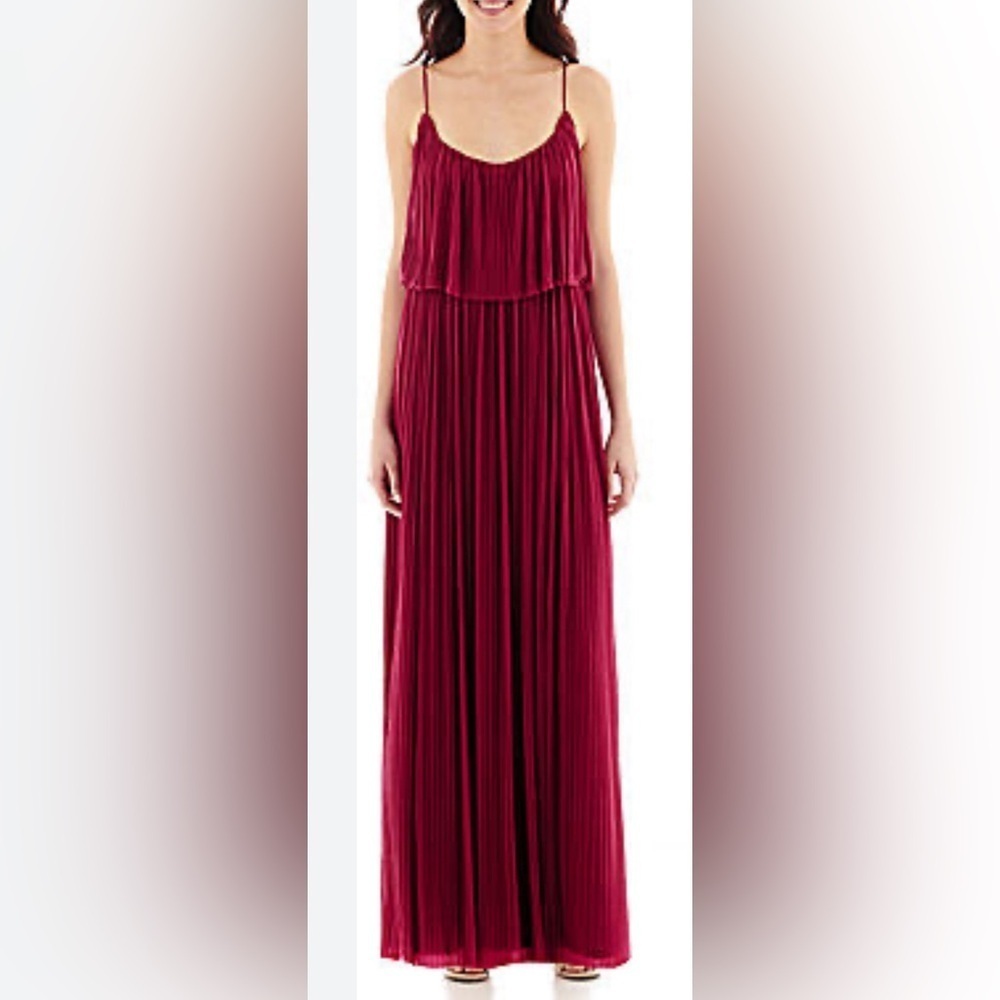 MNG Suit Collection Pink Accordion Pleat Maxi Dress size M